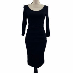 H&m Black Long Sleeve Mini Bodycon Dress Medium